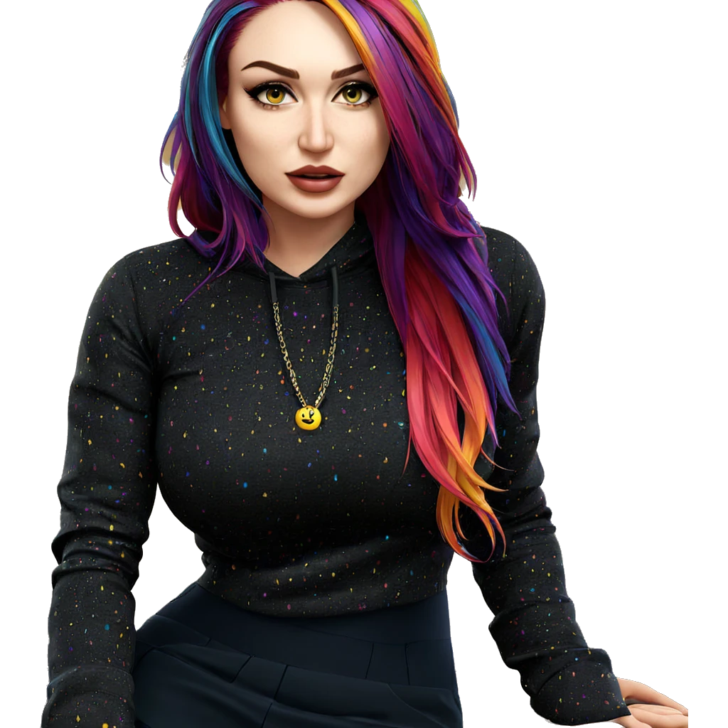 girl with multicolored hair emoji