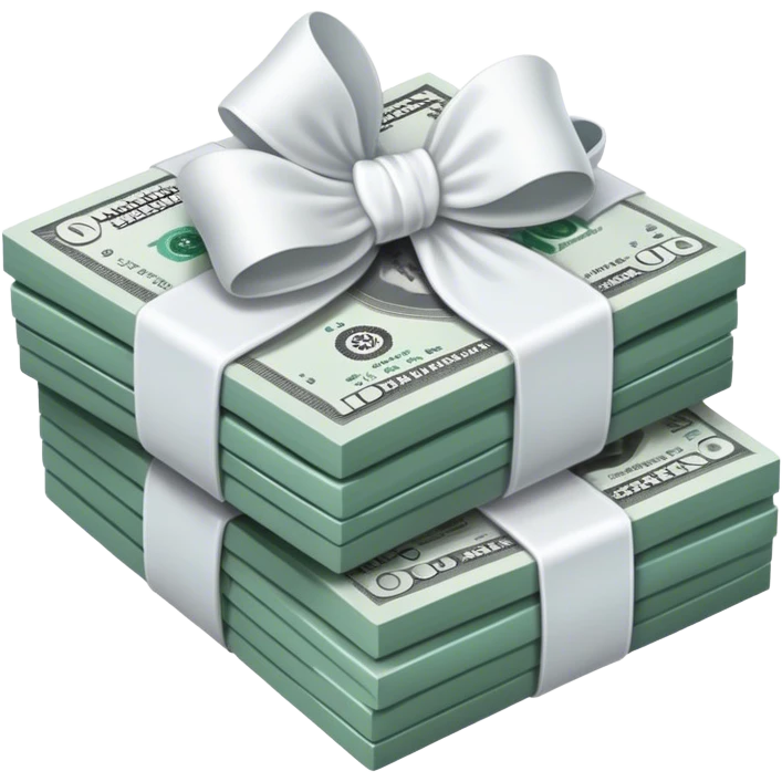 stack of money with baby White bow emoji