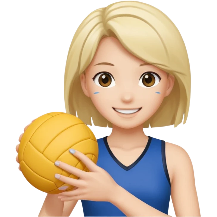 volleyball player, anime girl, with volleyball ball emoji