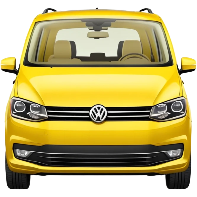 Yellow Volkswagen Touran minivan from front angle emoji