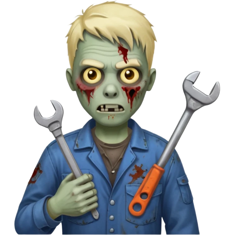 zombie mechanic with tool in his hand   emoji