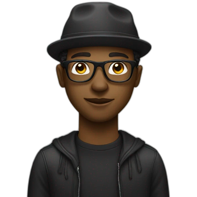 Cool black music producer emoji