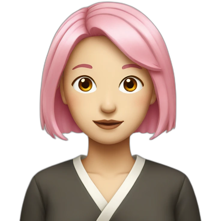 japanese woman with pink hair emoji