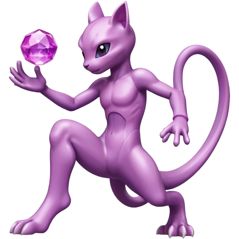 Pokemon legendary purple and pink crystal mewtwo emoji
