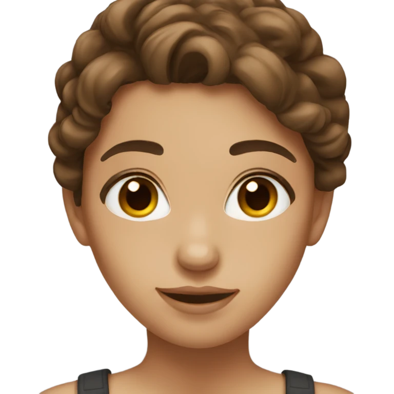 beautiful girl with brown hair brown eyes emoji
