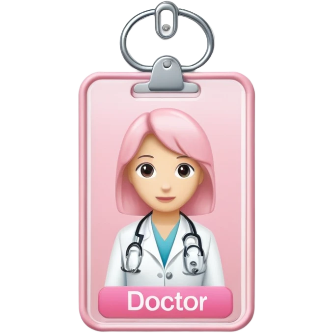 light pink doctor id badge emoji