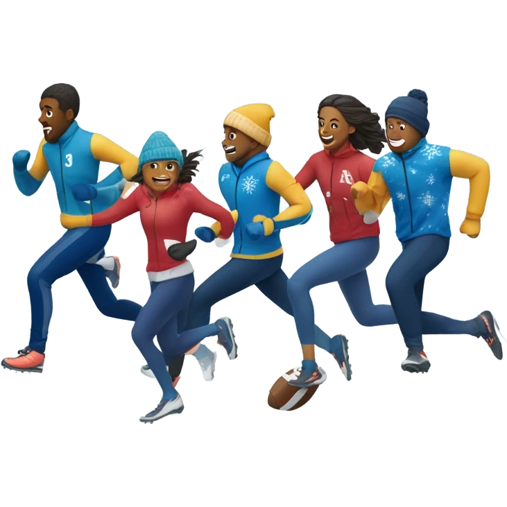 Playing football in the snow emoji