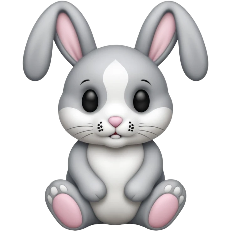 Emoji d'une peluche lapin a tete de mort emoji