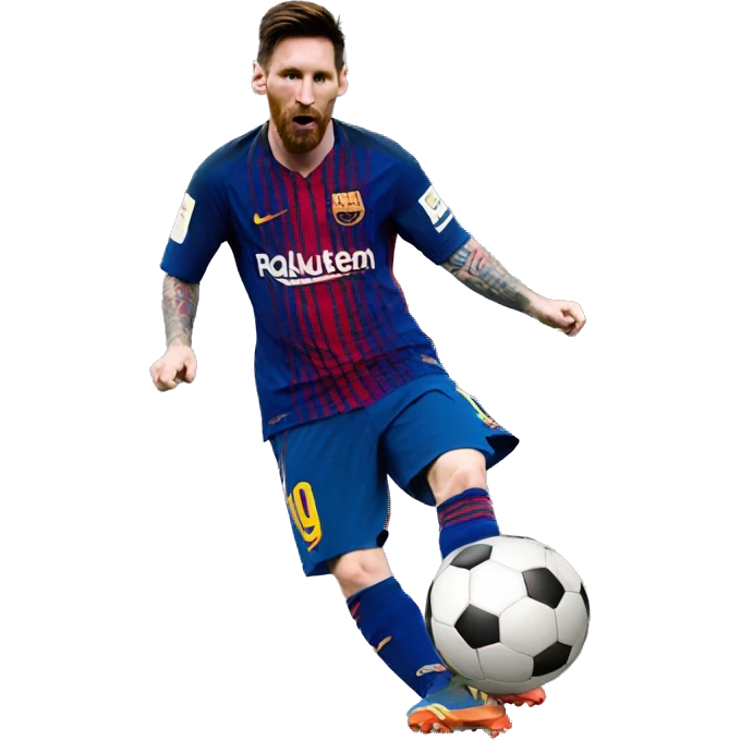 Messi kicks the ball emoji
