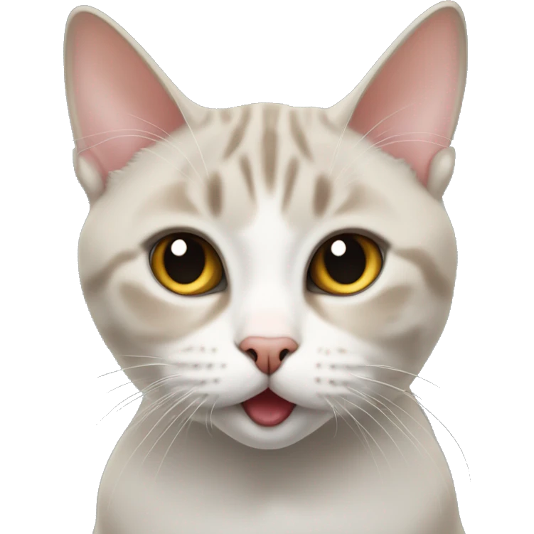 British Short Hair cat with her tounge out emoji