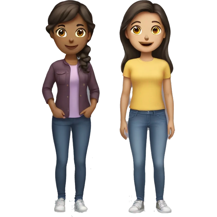 two girl brunette  emoji