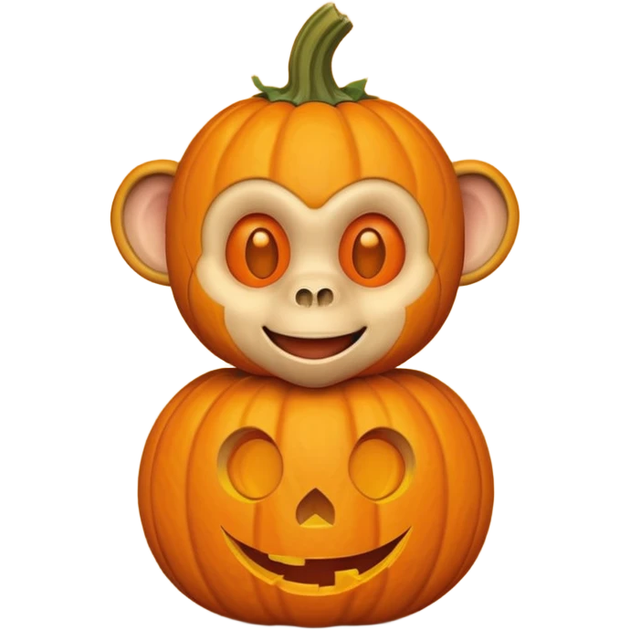 monkey with pumpkin head emoji