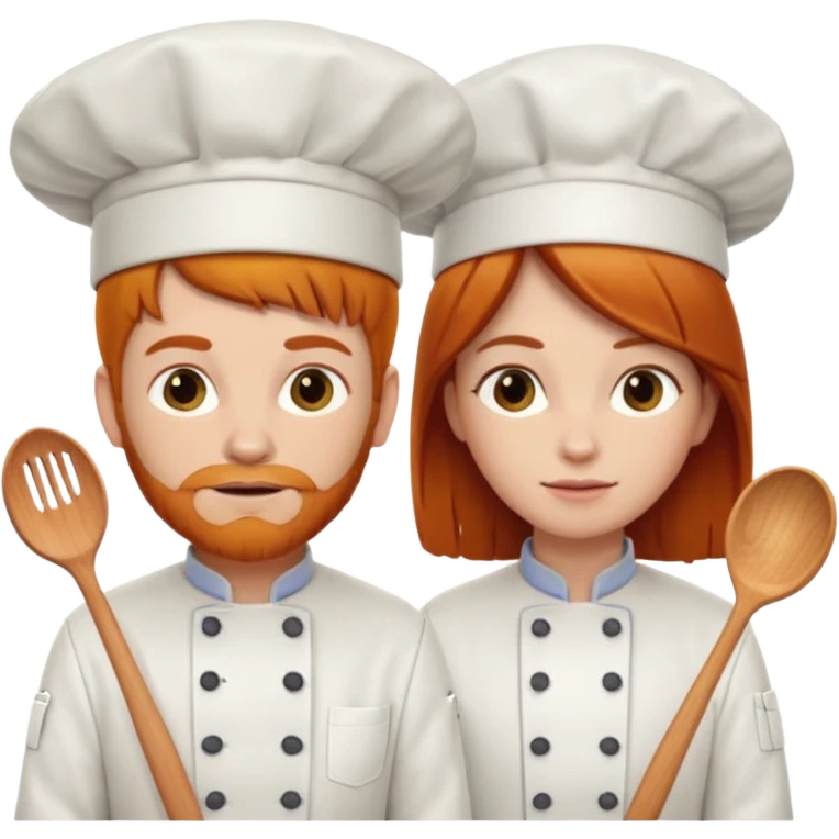 Una chef, pelinaranja de pelo lacio y otra con pelo  emoji