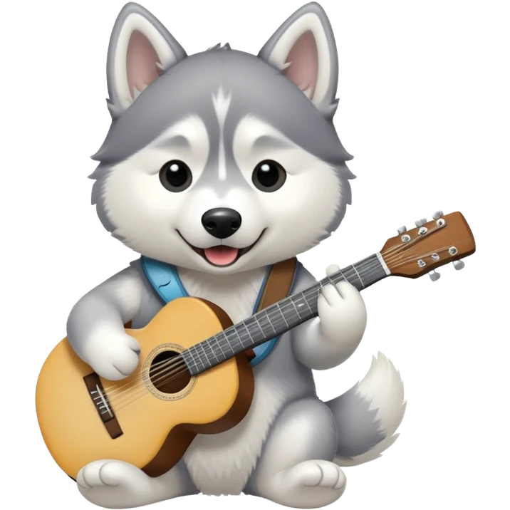 husky with guitar emoji