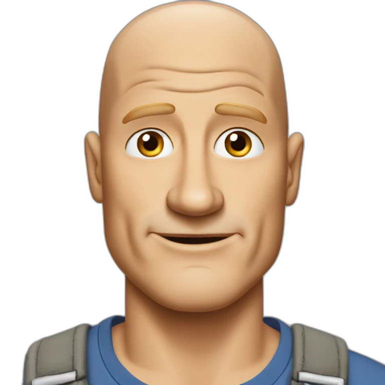 actor bald woody harrelson cartoon wearing tee  emoji