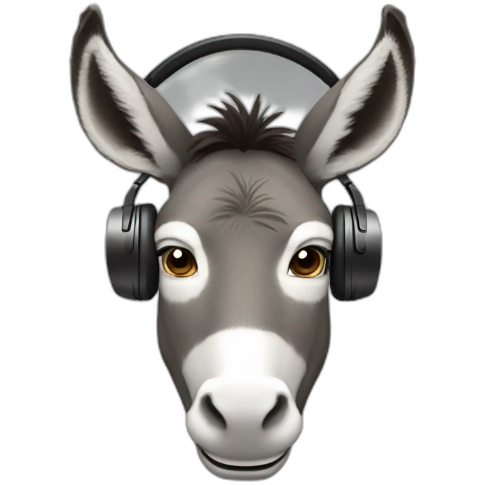 unalive donkey wearing headphones emoji
