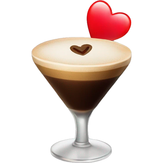 Espresso martini with heart garnish  emoji