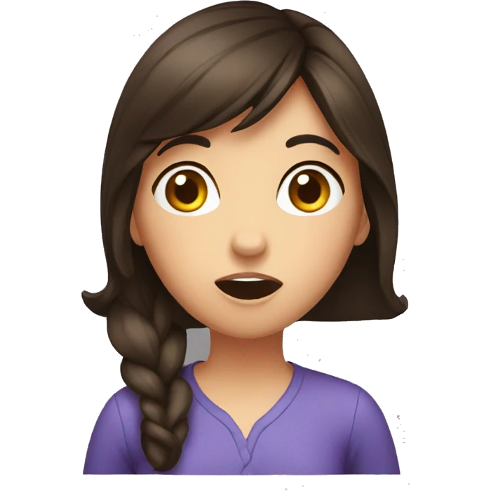 surprised brunette girl emoji