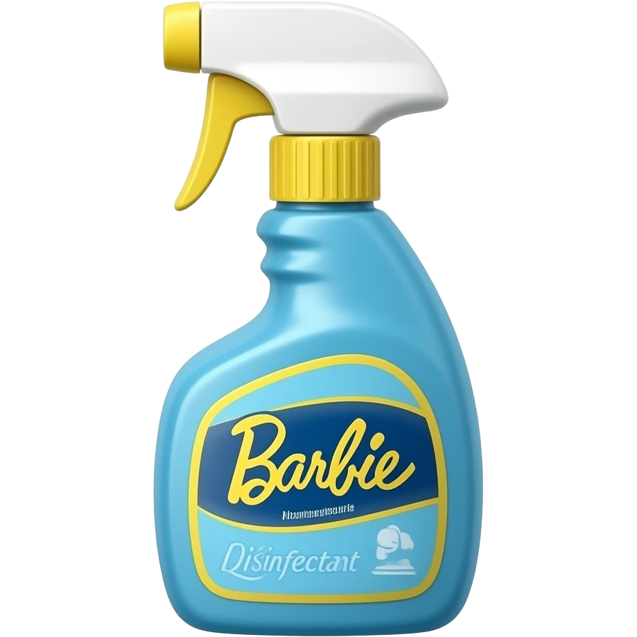 blue yellow Disinfectant jar inspired by Barbie colour pallete emoji