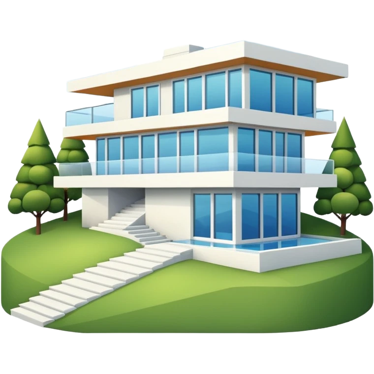 modern house on te hill emoji