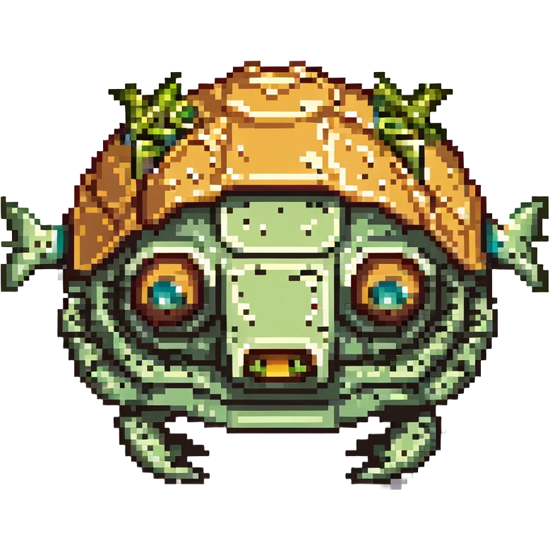 a cyborg robotic salmon who's body is made from a filled crunchy taco, with lettuce salsa meat and cheese. he is fish taco bot man his face and head, tail, and fins are metallic robotic construction, he has a slit visor across his face where his eyes should be like cyclops emoji