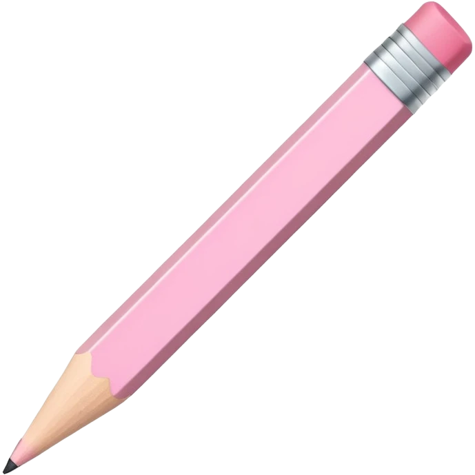 pastel pink pencil with eraser emoji