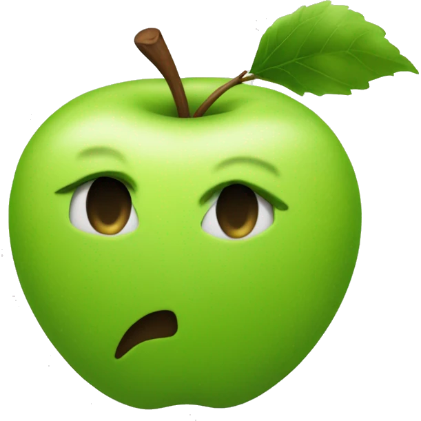 brat green apple falling right from the tree emoji