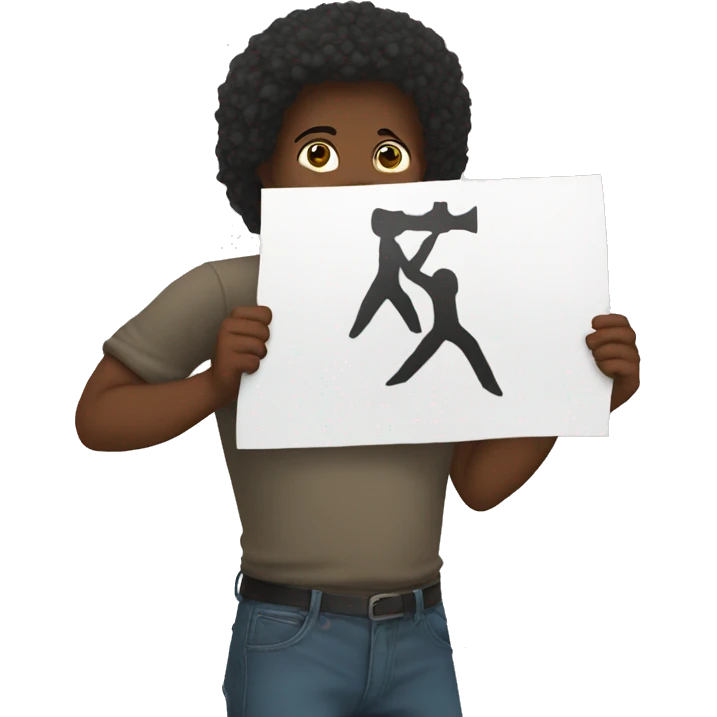 people protest holding a poster in their hand emoji