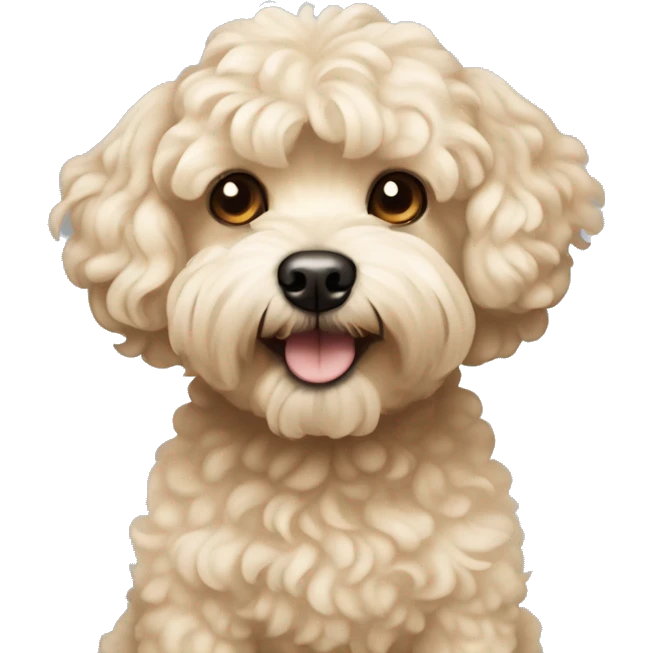 The beige maltipoo dog is not curly emoji