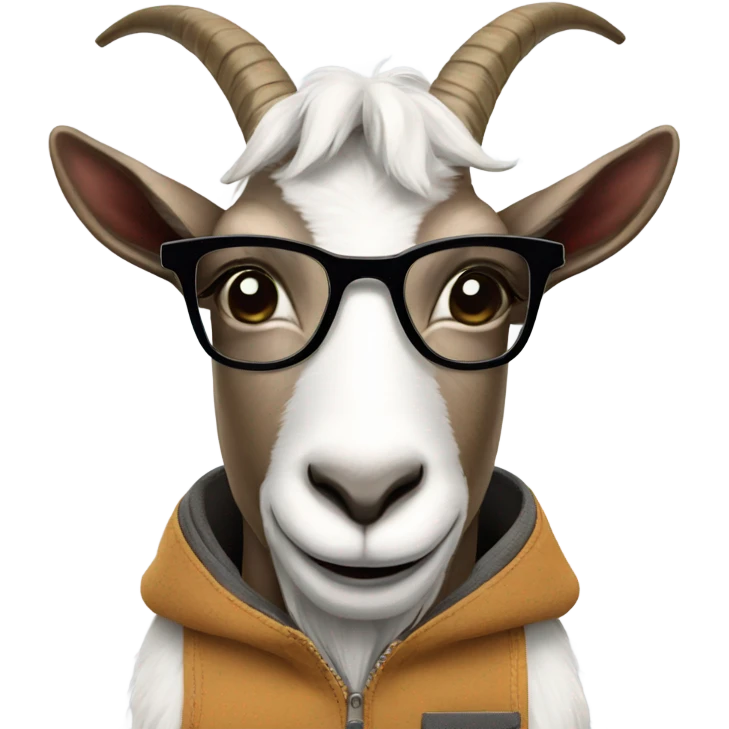 Goat with glasses and a pocket protector emoji