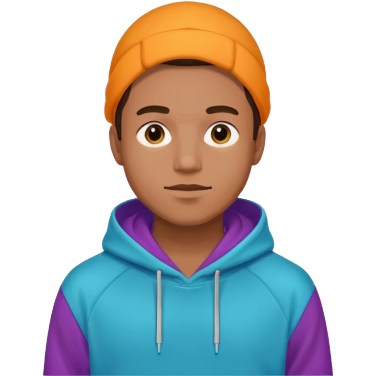 man with a colorful hoodie emoji