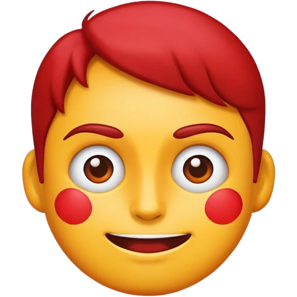 red-themed emoji character named DW, expressive and bold emoji