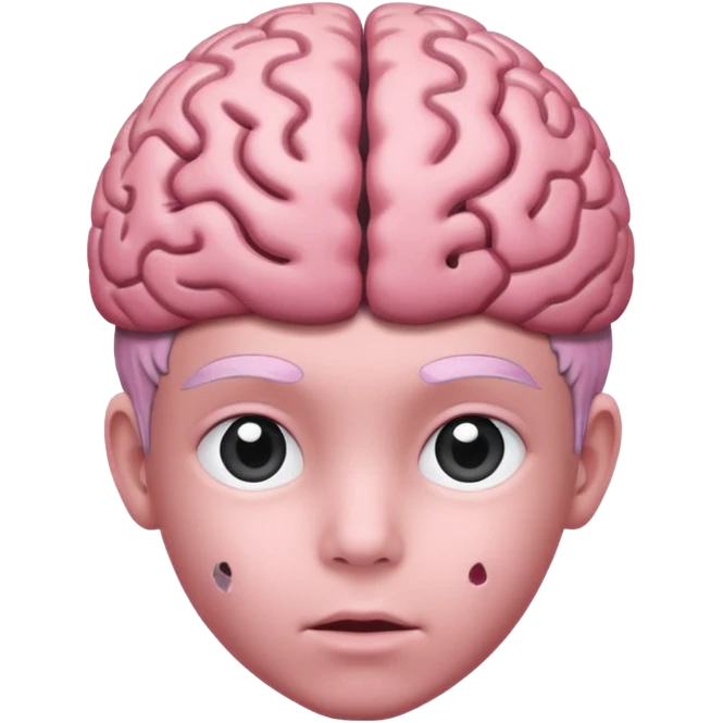 Brain pink kid emoji