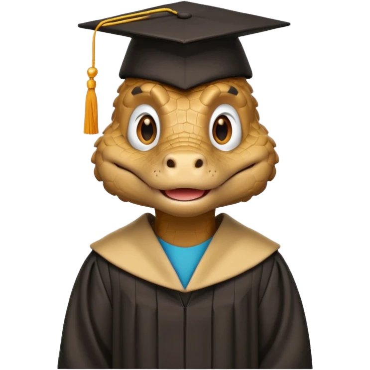 A clay academic gator. The background is a solid white circle emoji