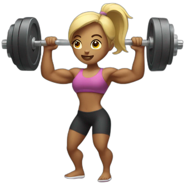Very Muscular woman lifting weights emoji