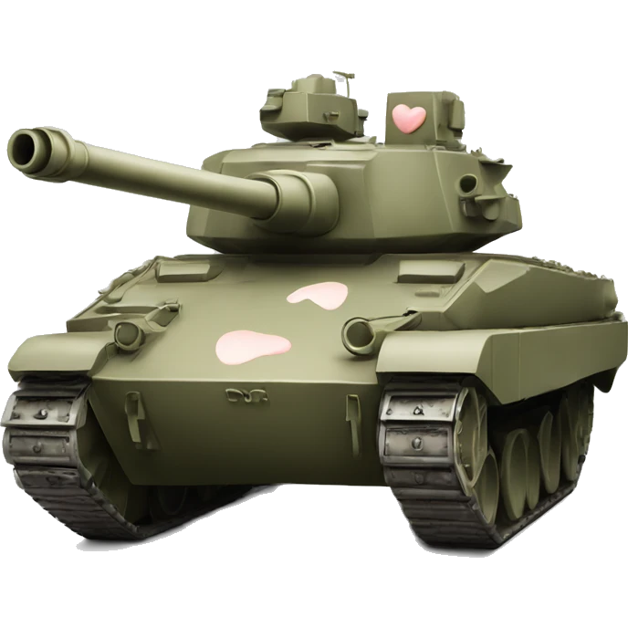 Millitary tank with heart face emoji