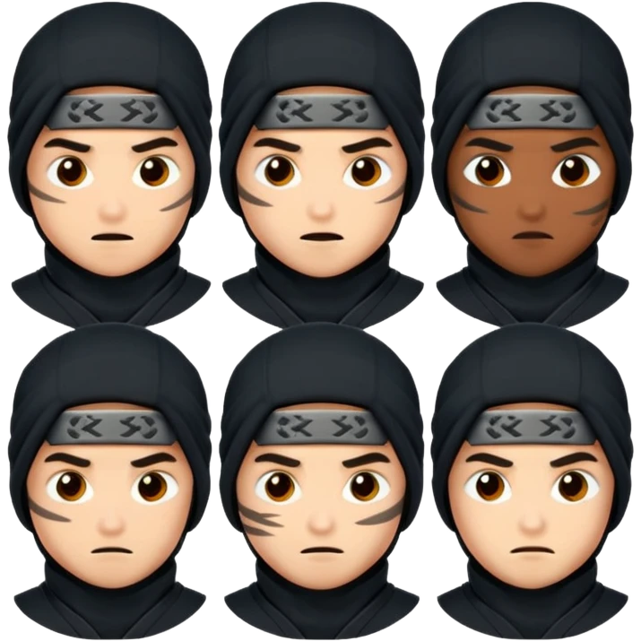 Ninja with different emotions emoji