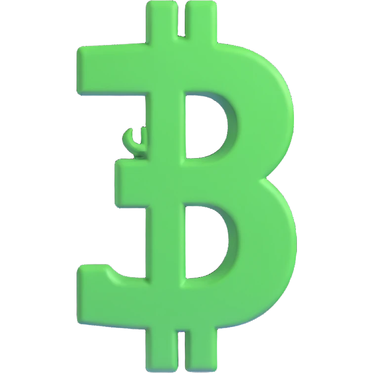 green dollar sign, 3D emoji style emoji