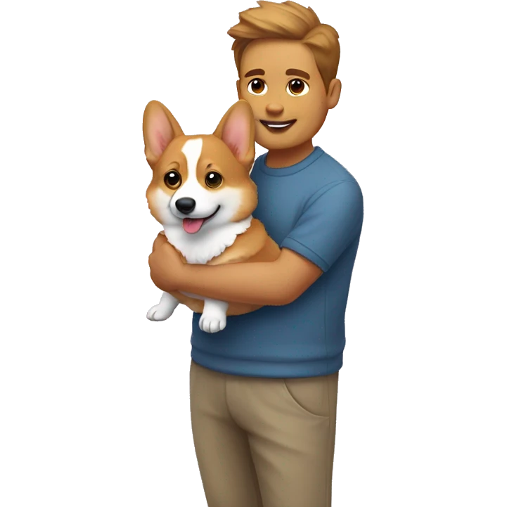 Corgi with a human pet emoji