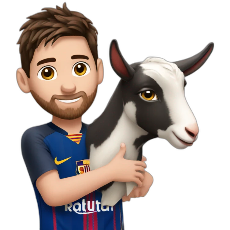 Messi qui caresse un goat emoji