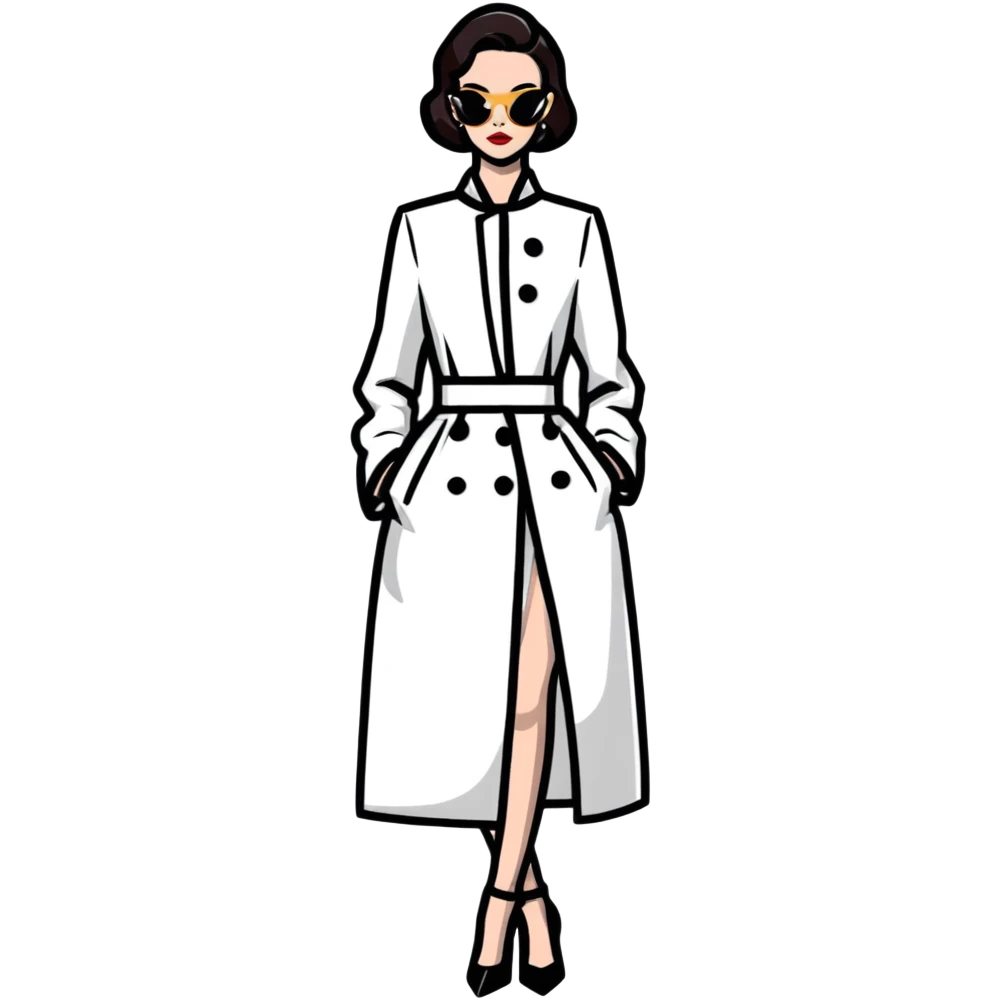 Glamorous European fashion model with perfect makeup, catwalk stance, trendy haute couture outfit emoji