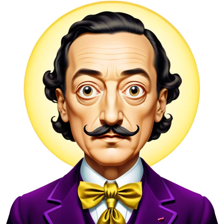 Cinematic Realistic portrait of Salvador Dalí, depicted as a surrealist artist with eccentric, expressive features and his iconic mustache, rendered with vibrant, imaginative lighting and richly detailed period attire that capture his avant-garde essence. emoji