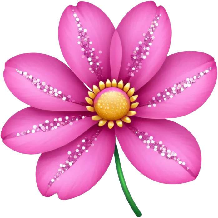 glitter pink flower emoji