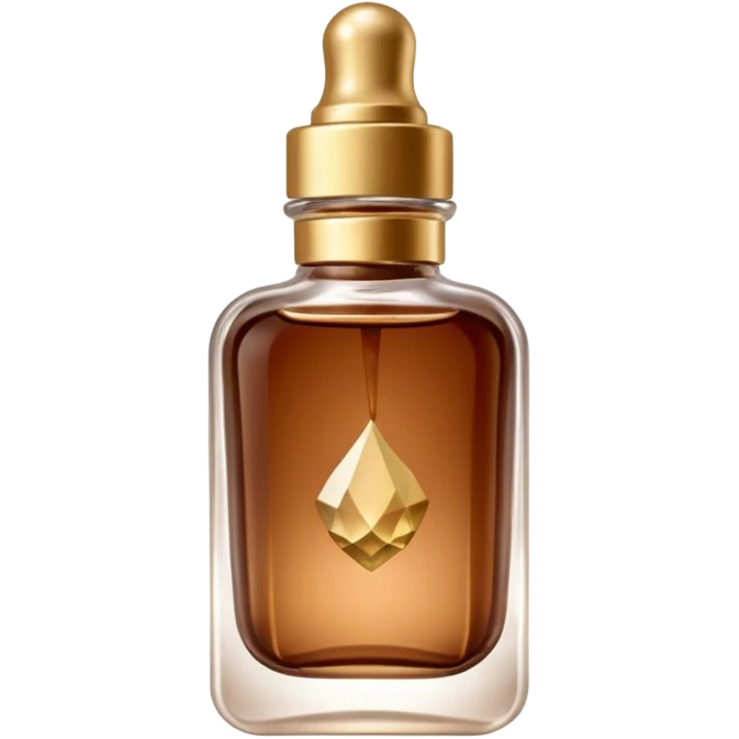 Organic cosmetic in a cristal brown bottle emoji