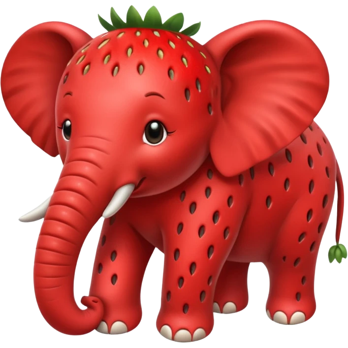 Strawberry éléphant peau en fraise emoji