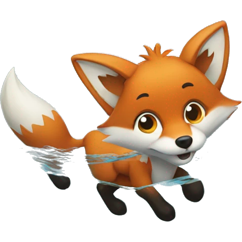 Fox swimming in the ocean emoji