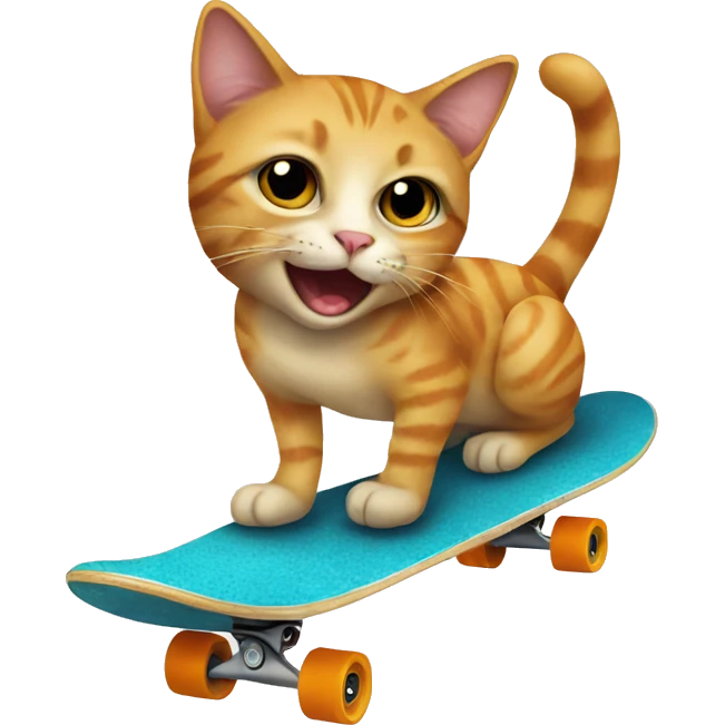 Cat on a skateboard emoji