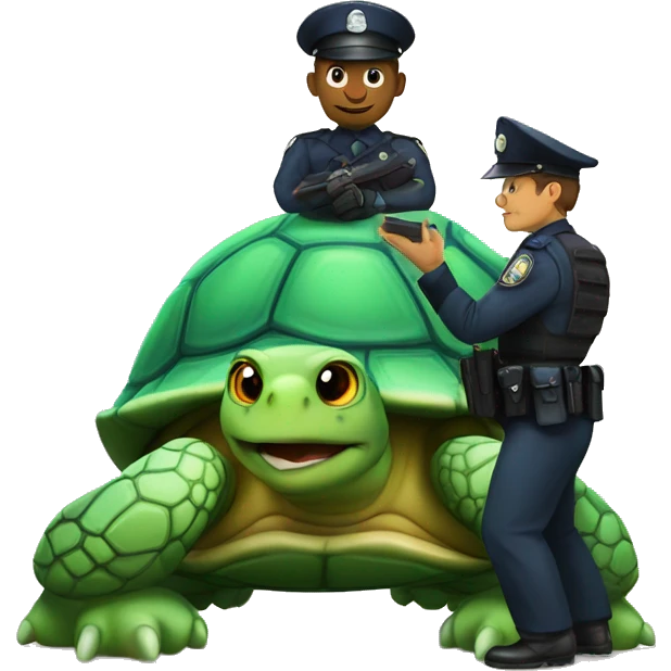 turtle with shell policeman emoji