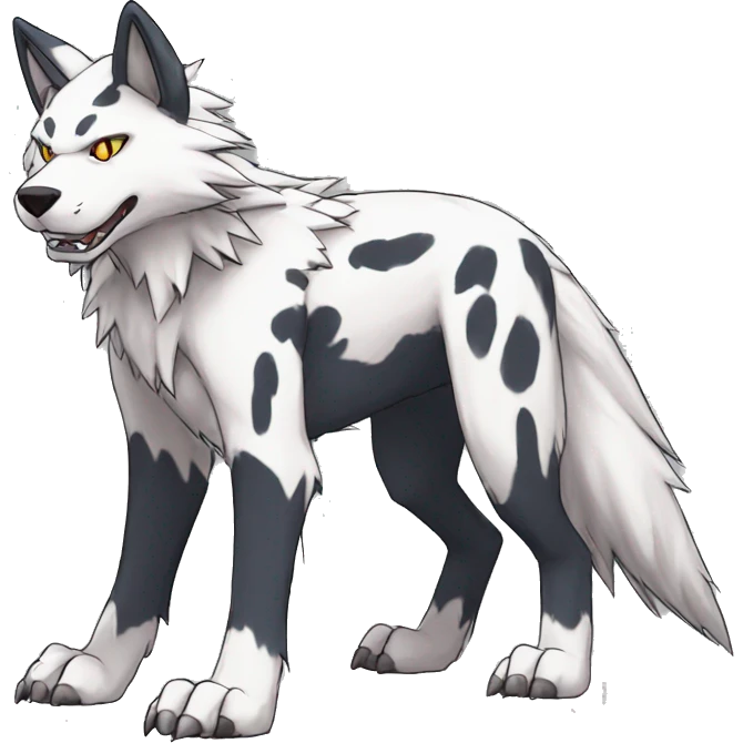  Cool Edgy Digimon-Fakemon-Wolf with edgy markings full body emoji