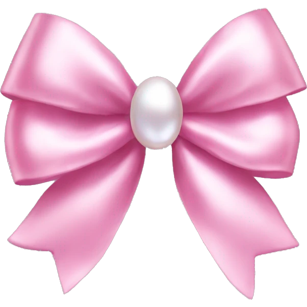 coquette pink pearl bow emoji
